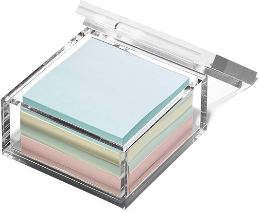 OfficeGoods Acrylic Desk Organizer w/Silver Base – Functional & Elegant Odds & Ends Box for Display or Storage – Perfect for Home or Office, Kitchen, Bathroom Vanity, Curio Display - Medium