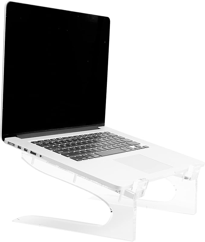 Mammoth DuraClear Acrylic Laptop Stand - Ergonomic 6" Riser, Ventilated Design, Fits up to 21" Laptops - Clear Acrylic Computer Stand Accessory for Workstations