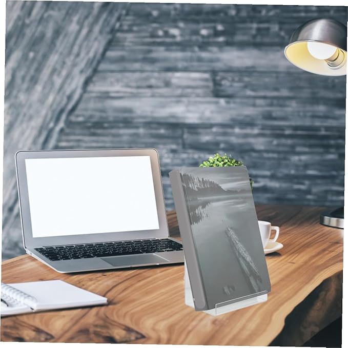 TEHAUX Book Display Stand Simple Book End Acrylic Book Rack Magazine Holder for Study Room Library Office