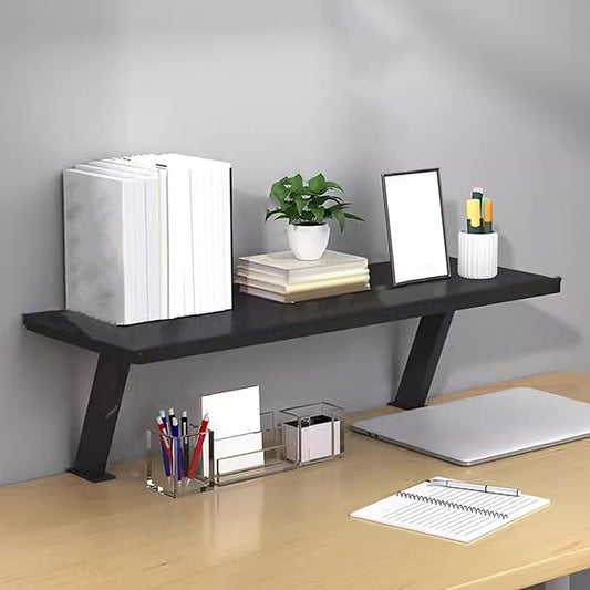Clamp on Desk Organizer Shelf, Clamp on Desk Shelf, Desk Extension Shelf, Floating Desk Shelf, Clamp on Base, Adjustable Desk Extender Side Table, Desktop Storage Shelf(Black,40cm/15.7")