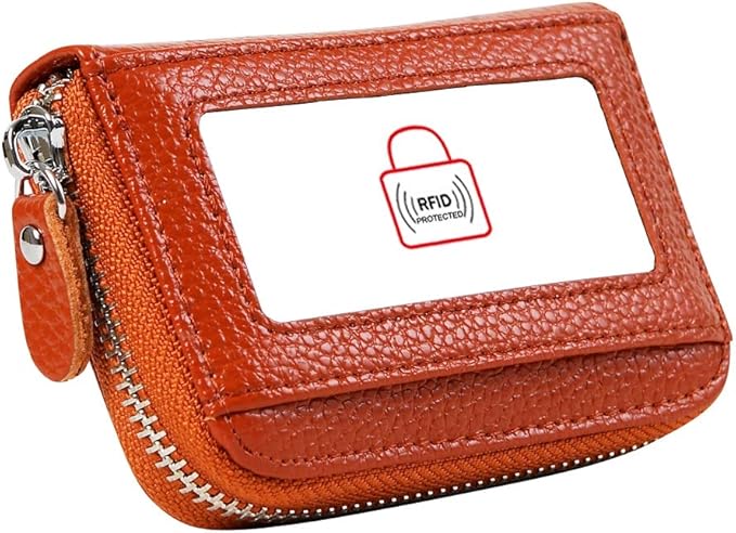 Women's RFID Blocking 12 Slots Credit Card Holder Leather Accordion Wallet