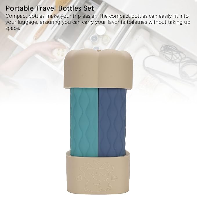 4 in 1 Portable Travel Bottles Set, Leak Proof Silicone Wide Mouth Containers, Brown Series - Durable Silicone Material, Leakproof Design, Ideal for Outdoor Travel (Creamy White Series)