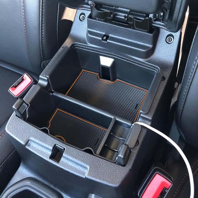 EDBETOS Center Console Organizer Tray Compatible with Jeep Wrangler JL/JLU 2018-2023 2024 2025 2026 and Gladiator JT Truck 2020-2026 Insert Armrest Accessories - Orange Trim