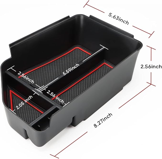 MARCHFA Center Console Organizer Tray Compatible for 2022 2023 2024 2025 2026 Kia EV6 Accessories Armrest Storage Box Tray Organizer Insert (Red)