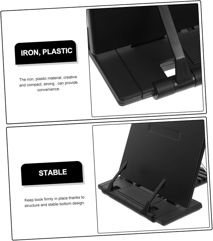 Adjustable Desktop Book Stand for Reading and Typing Portable Document Holder Multiple Angles for Students and Office Use Great for Recipes and Textbooks