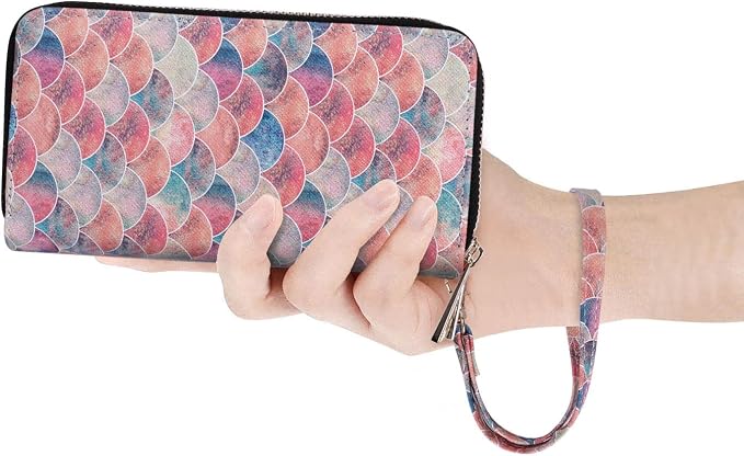 Cellphone Wallet for Women Dual Zipper Long Purse with Removable Wristlet