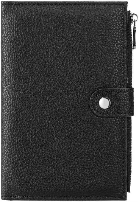 RNIEGA Passport Holder for Women Leather Passport Wallet for Travel RFID Blocking Passport Wallet Credit Card Holder with Zipper Pocket