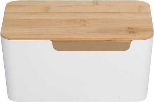 Cable Management Box Small Cord Hider Box with Wooden Lid for Tv Wires Routers Computers Cables Home and Office
