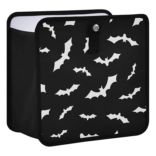 Bat Car Trash Can, Halloween Black Foldable Hanging Car Trash Bag, Small Waterproof Car Accessories Garbage Bin