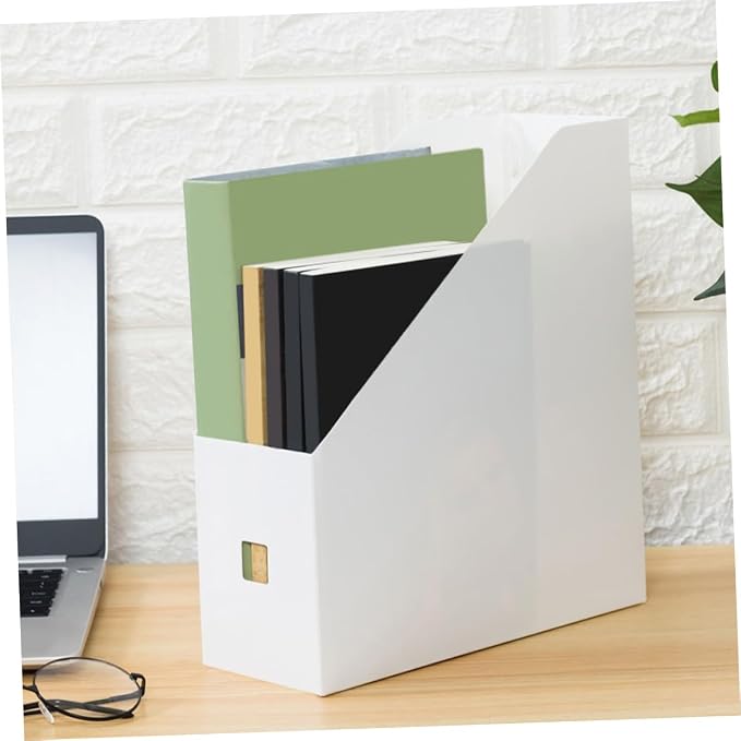 Gadpiparty 4pcs Stackable Plastic File Storage Box Lid Desktop Document Organizer for Office and Classroom Multi-Purpose Filing Envelopes and Paper Storage Bins