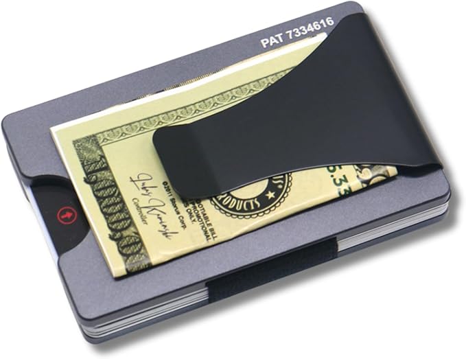 Storus Smart Wallet RFID Blocking Card Holder Money Clip Slim Minimalist Front Pocket Wallet for Men, Father's Day, Groomsmen, Graduate, Gift - Gunmetal
