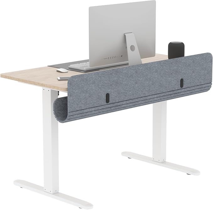 Felt Under Desk Cable Management Tray, 47.2" Cord Organizer with Clamp or Screw Mount, Laptop & Tablet Slot, Desk Cable Organizer for Home & Office
