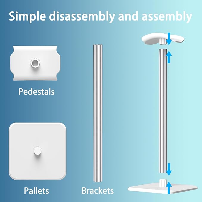Headphone Stand - Headset Stand with Aluminum Hanger, Headphone Holder for AirPods Max, Sony, Bose, Beats and More (White)