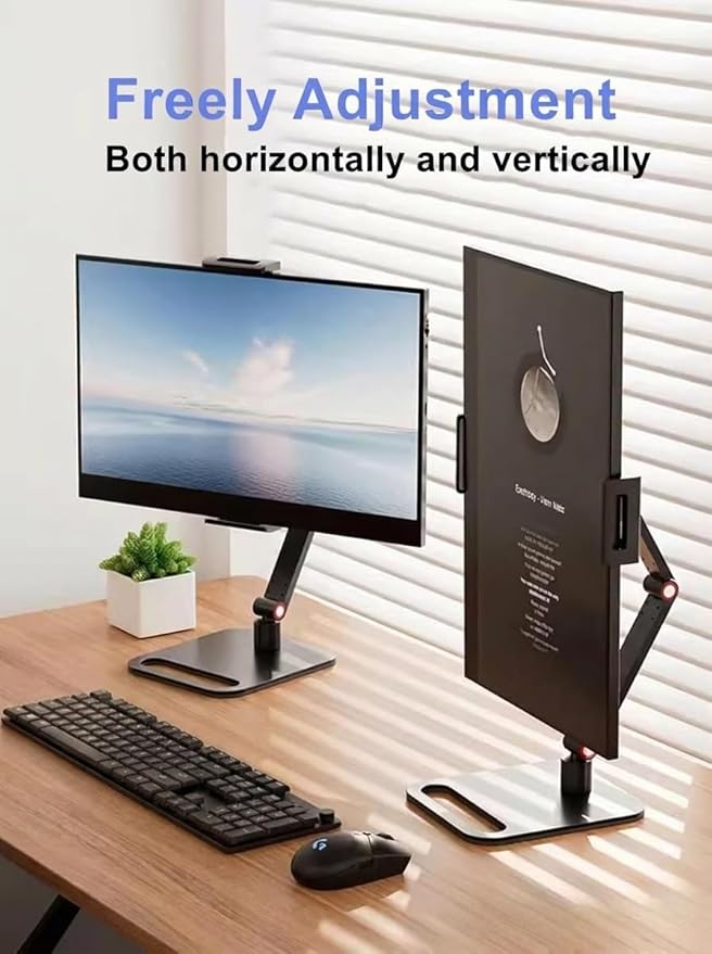 Portable Monitor Holder for 12-17.3 Inch Screen Desk Holder Metal Stand 16 Inch Universal Expandable Display Base 12.9inch Tablet Stand Adjustable Portable Monitor Desktop Clamp