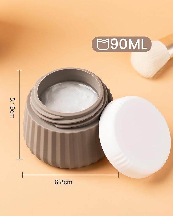 Mrsdry Travel Containers for Toiletries 4 Pack, TSA Approved Travel Size Toiletries, Travel Size Containers, With Clear Bag Leak Proof Silicone Jars, Travel Essentials Creams Jars Carrying Small Items