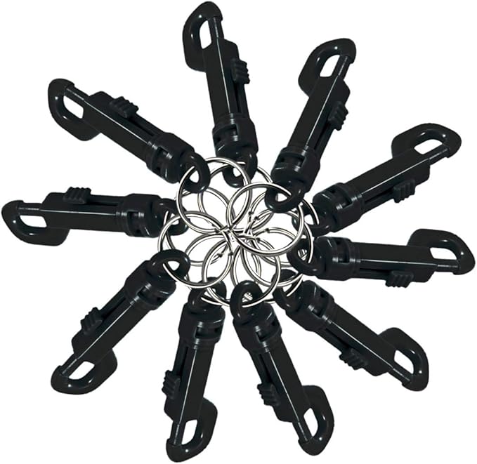 Lucky Line Key Clip for Backpacks, Belts, Keys, Party Favors, Arts and Crafts, Black, 25 per Bag (41520)