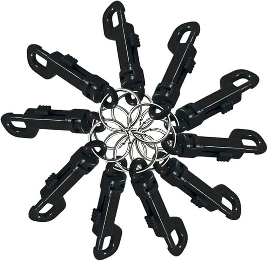 Lucky Line Key Clip for Backpacks, Belts, Keys, Party Favors, Arts and Crafts, Black, 25 per Bag (41520)