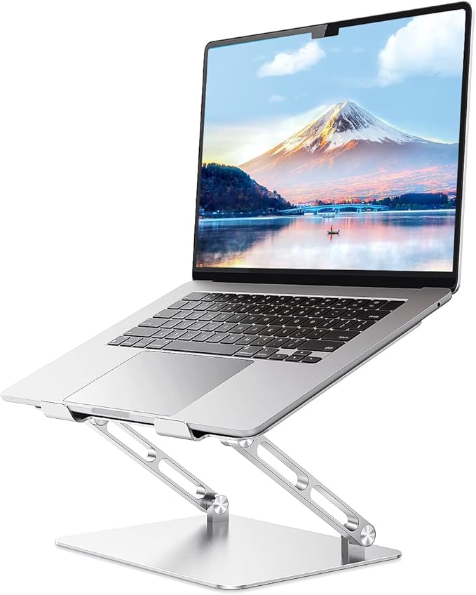 Adjustable Laptop Stand Ergonomic Computer Riser Aluminum Laptop Stand for Desk Portable Notebook Stand Laptop Riser Holder Compatible with 10-17.3?™â€?Laptops Tablets,Silver