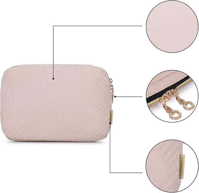 BAGSMART Large Electronics Organizer Travel Case, Travel Essentials, Cord Organizer Travel Cable Organizer Bag, Travel Accessories for Women, Pink
