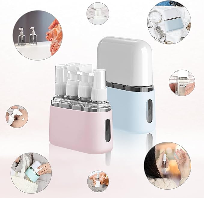 Travel Bottle Set, 8 Pack TSA Approved Travel Size Bottles, Travel Containers Dispenser, Travel Shampoo Bottles for Cosmetic Conditioner and Lotion