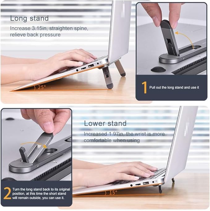 Laptop Stand for Desk,Laptop Cooling Stand,Keyboard Riser, Ergonomic Laptops Elevator for Desk, Laptop Riser Compatible with MacBook Air Pro, with Dell, with HP, More 10-15.6” Laptops