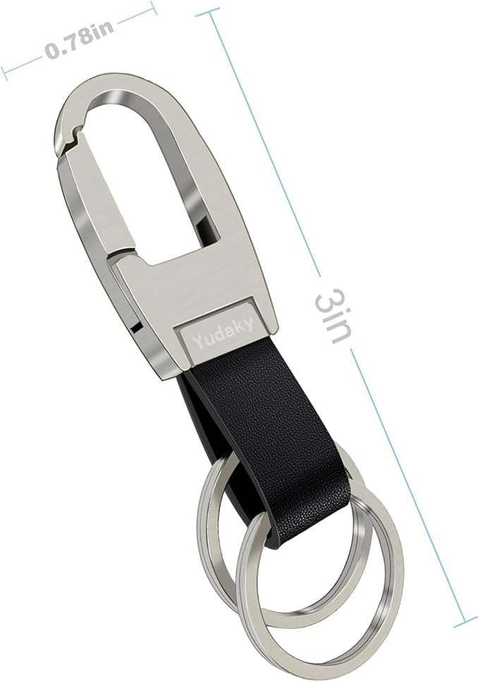 Key Chain Leather Heavy Duty Car Keychain for Men and Women 2 Pack