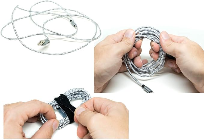 Cable Clips 3M Adhesive, Multipurpose Wire Clamps for Cable Management and Cable Runs - 50 Pack Black Bundled with 10 Reusable Cable Ties