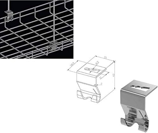 Kable Kontrol Hanging Hooks – Ceiling and Hanging Hardware - Wire Mesh Tray Cable Management Rack Cable Basket, Zinc Plated Steel NEC Approved for Network, Fiber Optic, Cabling Accessory
