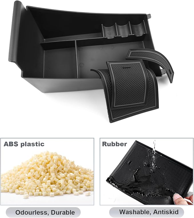 SKTU for 2024 2025 2026 2027 Honda HR-V Center Console Organizer 2023-2027 HRV Insert ABS Black Materials Tray Armrest Secondary Storage Box Honda HR-V 2024 2025 2026 2027 Accessories with Coin Holder