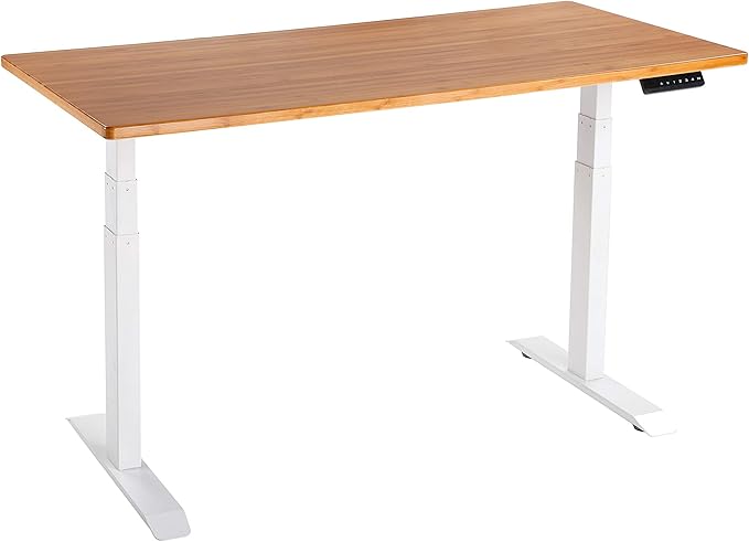 UNICOO Electric Stand Up Desk Adjustable Frame - Dual Motor, 3 Stage Lifting, 4 Memory Keypad, Gray - Fits Top Size 43-78.7x23.6-31.5 inches, Max Load 264lbs (White)