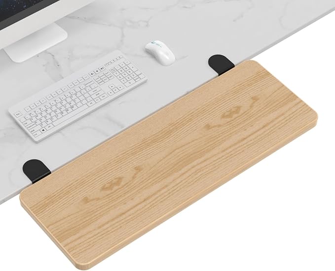 Sisyphy Ergonomics Desk Extender Tray, 29.5x9.5" Punch-Free Clamp on, Foldable Keyboard Drawer Tray, Table Mount Arm Wrist Rest Shelf, Computer Elbow Arm Support
