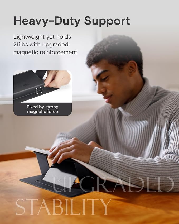 MOFT Invisible Laptop Stand for Desk, Stick-Free Tablet and Computer Stand with Dual-Angle, Foldable&Portable Laptop Riser Holder, Fits 7-11" Tablets&11-14" Laptops, Misty Cove (Non-Adhesive Version)