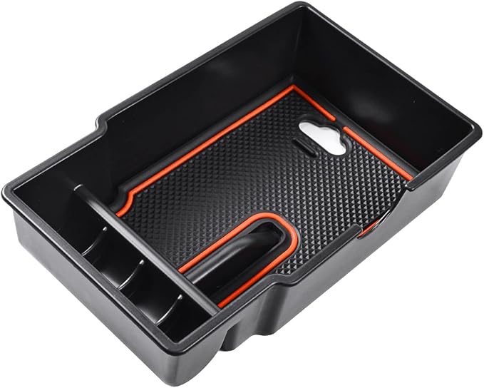 EDBETOS Center Console Organizer Tray Compatible with Jeep Renegade Accessories 2015-2019 2020 2021 2022 2023 Armrest Glove Box Secondary Storage (Orange Line)