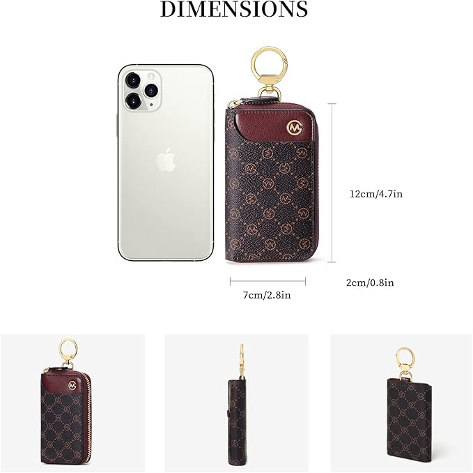 GOLF SUPAGS Women PVC Leather Car Key Chain Card Holder Wallet Pouch 6 Hook Snap Closure keys Money Organizer Case | Card Holder, 6 Hook, Snap Closure, keys, Money Organizer, Case