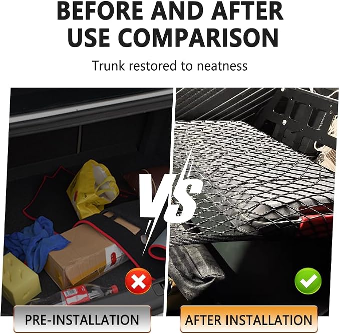 Cargo Net for SUV,Upgraded Highly Elastic Truck Cargo Net with Trunk Net Hooks - Stretch to 47.24" x31.48,Premium Truck Bed Netting for Cargo for Car Organizer and Storage (23.6"x15.7")