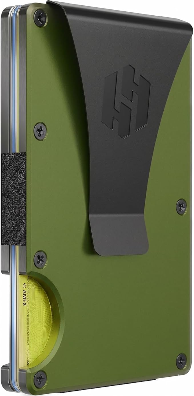 Hayvenhurst Wallet for Men - Slim RFID Blocking Metal Wallet with Money Clip, Minimalist Front Pocket Credit Card Holder, Small Mens Wallet | Reinvented Design, Slim, Minimalistic, Seamless, Blocks RFID Scanners, with a Money Clip