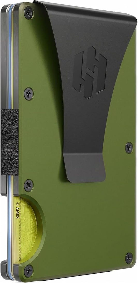 Hayvenhurst Wallet for Men - Slim RFID Blocking Metal Wallet with Money Clip, Minimalist Front Pocket Credit Card Holder, Small Mens Wallet | Reinvented Design, Slim, Minimalistic, Seamless, Blocks RFID Scanners, with a Money Clip
