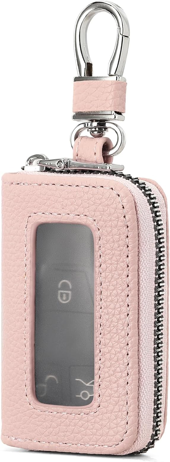 SENDEFN Universal Car Key Fob Case Leather Smart Remote Keychain Protector Holder