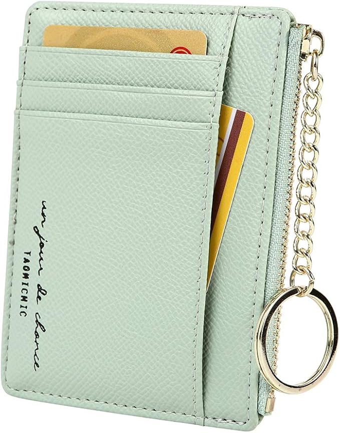 Women's 8 Cards Slim Minimalist Card Holder Coin Changes Purse Keychain Front Pocket Wallet | 8 Cards, Slim, Minimalist, Coin Changes, Purse, Keychain