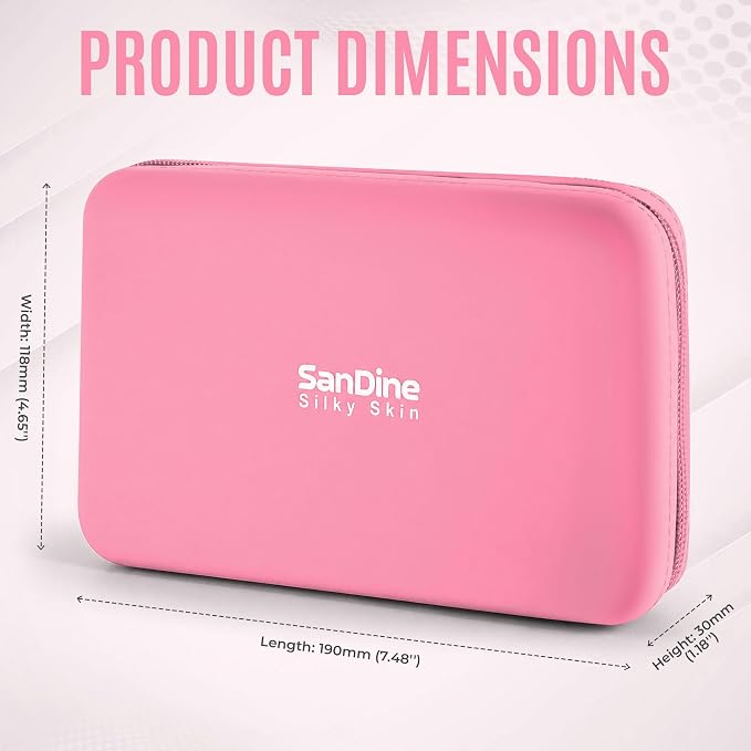Silicone Makeup Bag for Women – Waterproof Silicone Cosmetic Pouch & Makeup Brush Holder – Easy‑Clean Travel Toiletry Organizer with Zipper – Soft Durable Silicone Case by Sandine (Pink)