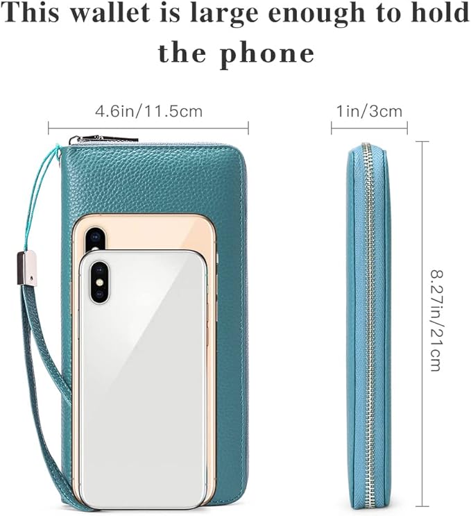 SENDEFN Leather Women's Wallets RFID Blocking Zip Around Large Capacity Long Credit Card Holder Wallet