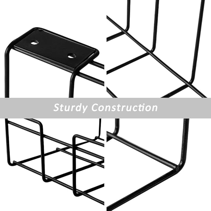 2 Packs Cable Management Tray, 16" Under Desk Organizer for Wire Organization, Metal Holder for Desktop Computer Home Office Kitchen Workstation to Cover and Hide Power Strips (Black)