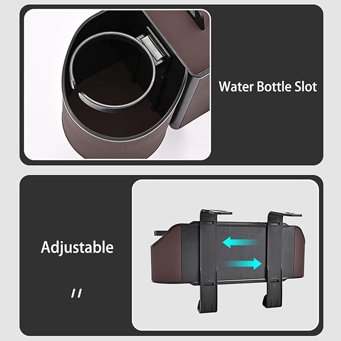 Back Seat Car Organizer,4 in 1 Multifunctional Car Back Seat Storage Box with Drink Cup Holder Tissue Box, for Hold Phone,Snacks, Drinks, Handbag