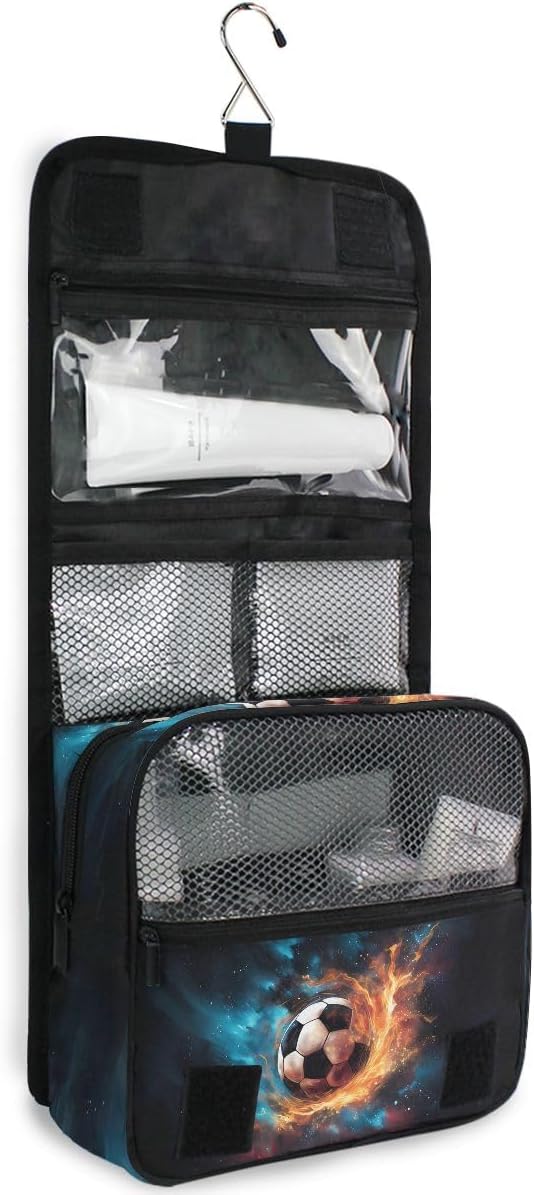 senya Hanging Travel Toiletry Bag 1825 Soccer Football Kit Makeup Case Cosmetics Organizer for Men Women