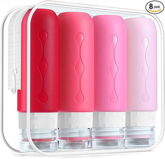 Gemice Travel Bottles for Toiletries Tsa Approved Travel Size Containers BPA Free Leak Proof Tubs Refillable Liquid Travel Accessories for Cometic Shampoo and Lotion Soap