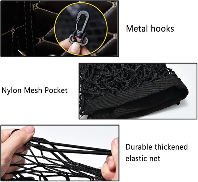 43.3" x 15.7" Truck Bed Organizer,Elastic Shrink Truck Cargo Net with 4 Metal Hooks Keep Truck Interior Tidy,Truck Bed Storage Hold Many Items Compatible with Chevrolet,Ford,GMC (L 43.3"x15.7")