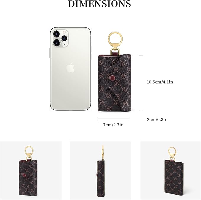 GOLF SUPAGS Women PVC Leather Car Key Chain Card Holder Wallet Pouch 6 Hook Snap Closure keys Money Organizer Case | Card Holder, 6 Hook, Snap Closure, keys, Money Organizer, Case