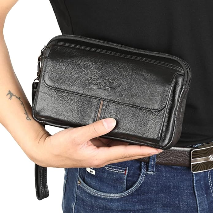 Hebetag Leather Clutch Purse Wallet for Men Organizer Holder Wrist Bag | Organizer, Holder