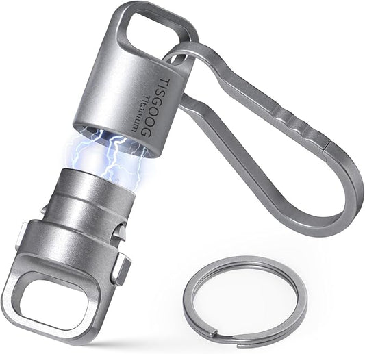 Titanium Quick Release Keychain, Strong Magnetic Keychain for Car Keys, 360 ° Rotatable, Safely Lock, Rust-Proof