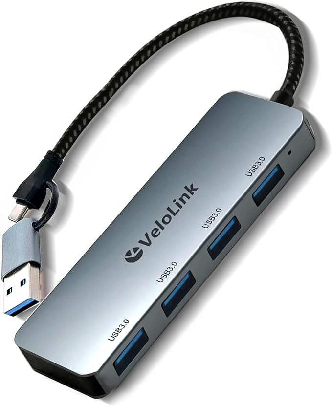 USB 3.0 Hub, USB Multiport Adapter, USB Extender Hub 4 Port, USB Splitter for Laptop/PC/MacBook/iPad Pro/iMac and More